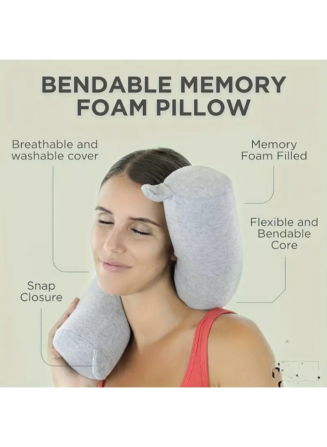 كيلا وسادة سفر تويست من إسفنج الذاكرة للطائرات، وسادة رقبة للسفر للنوم، وسادة طائرة لدعم الرقبة والذقن وأسفل الظهر والساق - قابلة للتعديل، وسادة دوارة للرقبة قابلة للانحناء - Image 4