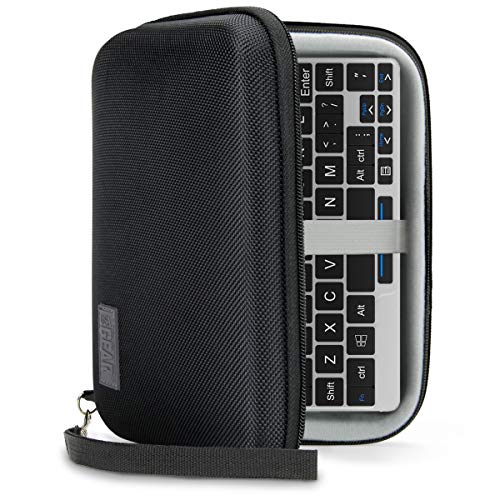 USA GEAR GPD Pocket Mini Laptop PC 7 Inch Hard Case Storage Travel Case - Compatible with 7 Inch Small Notebook UMPC Computer, GPD Win Mini, and More - Water Resistant Exterior, Mesh Pouch (Black) - Image 1