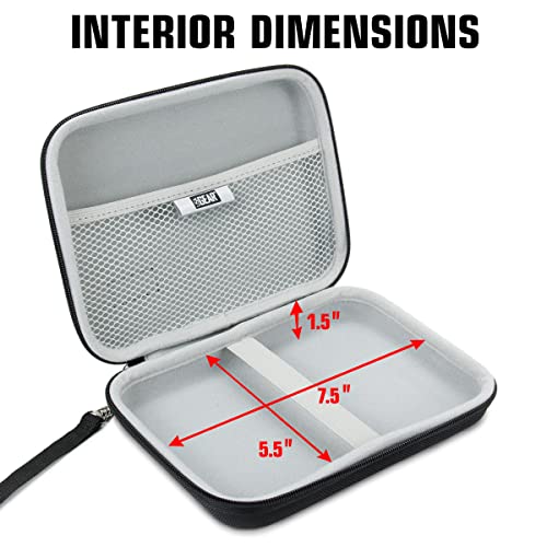 USA GEAR GPD Pocket Mini Laptop PC 7 Inch Hard Case Storage Travel Case - Compatible with 7 Inch Small Notebook UMPC Computer, GPD Win Mini, and More - Water Resistant Exterior, Mesh Pouch (Black) - Image 2