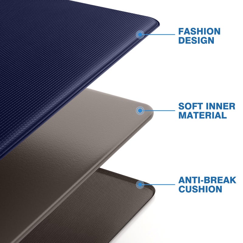 StepRite Kitchen Mats, 2PCS Kitchen Rugs, Cushioned Anti Fatigue Kitchen Mats for Floor, Non-Slip Standing Desk Mat, Waterproof Kitchen Rug Set for Kitchen, Floor, Office, 17.3"x30"+17.3"x47", Blue - Image 5