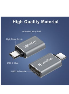 neolink NEOLINK USB A 3.1 أنثى إلى USB C ذكر محول محول 10 جيجابت في الثانية 60 وات نقل بيانات عالي السرعة متوافق مع MacBook Pro/ iPad Pro/ Samsung Galaxy S23/ أجهزة الكمبيوتر المحمولة/ iPhone/ Huawei/ Xiaomi  - Image 2