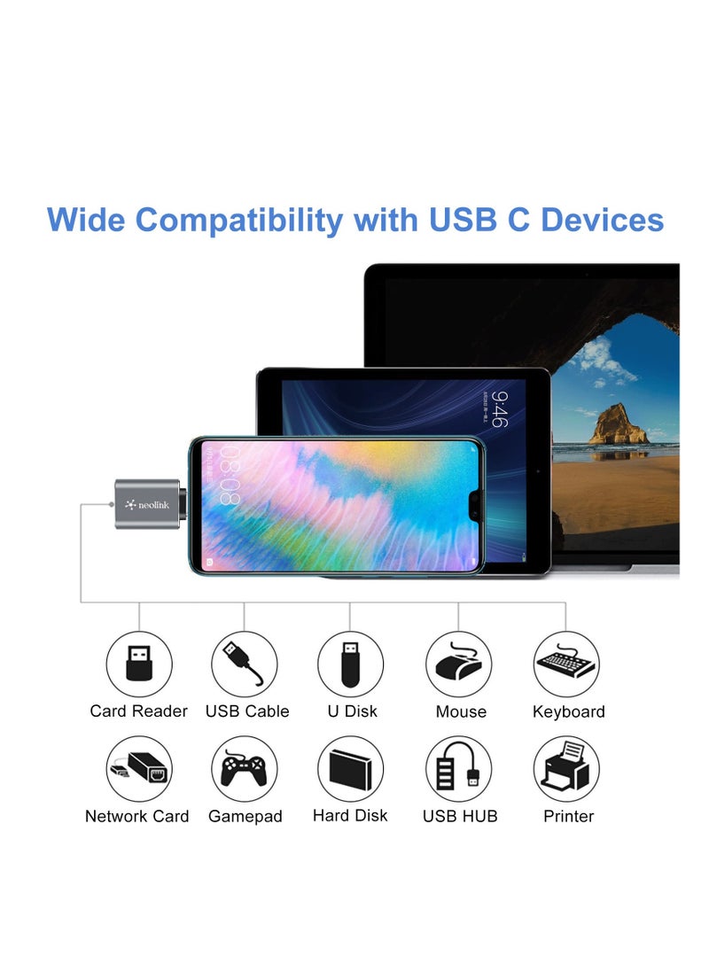 neolink - NEOLINK USB A 3.1 أنثى إلى USB C ذكر محول محول 10 جيجابت في الثانية 60 وات نقل بيانات عالي السرعة متوافق مع MacBook Pro/ iPad Pro/ Samsung Galaxy S23/ أجهزة الكمبيوتر المحمولة/ iPhone/ Huawei/ Xiaomi - Image 1