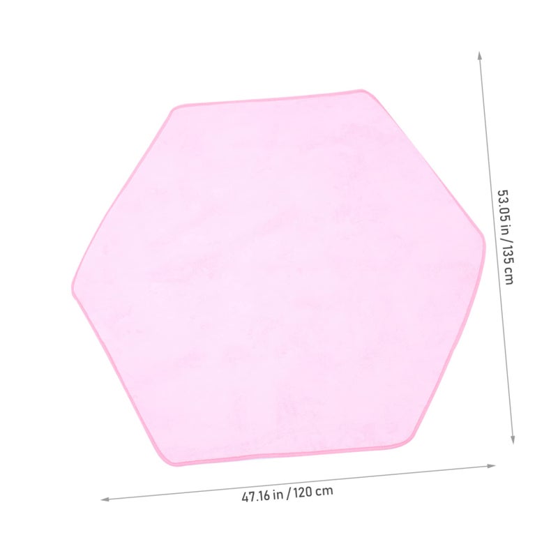 Hexagonal Non Slip Floor Mat Pink Play Rug Nursery Carpet For Baby Crawling - Image 4