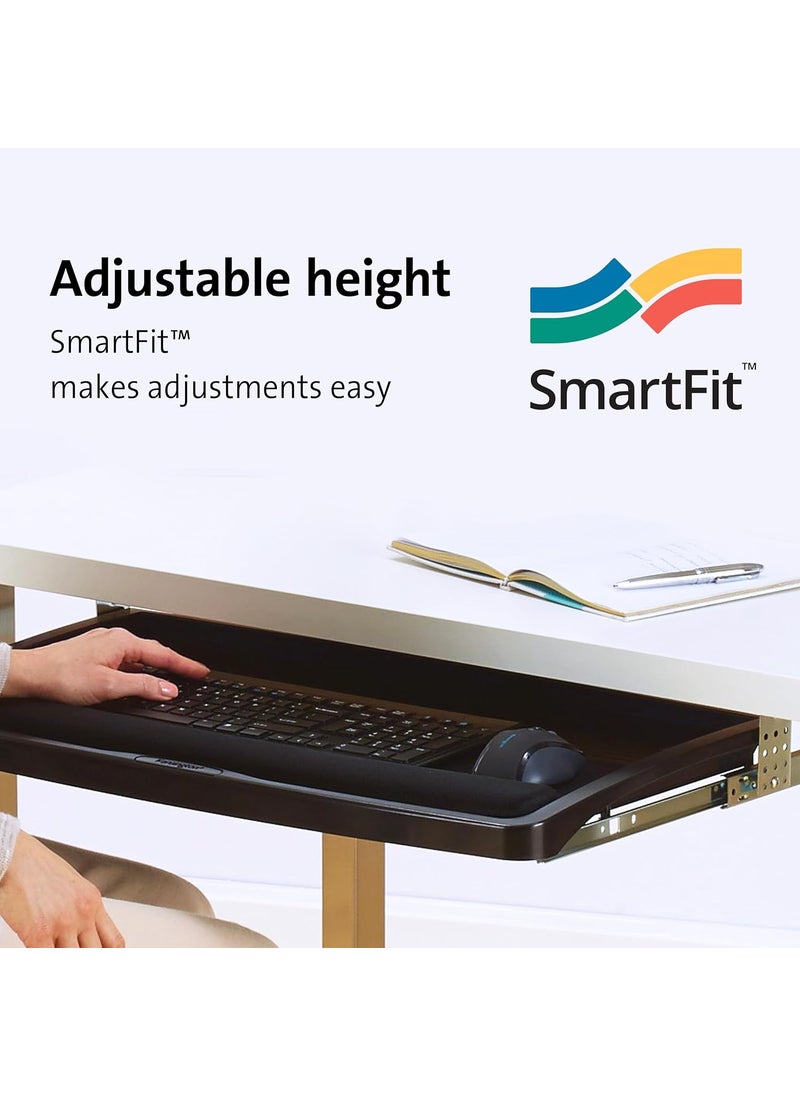 Kensington Kensington Keyboard Tray Under Desk SmartFit Ergonomic SlideOut Keyboard Drawer with Cable Management ExtraWide Height Adjustable Keyboard Holder 245 x 1175 Black K60004US  - Image 4