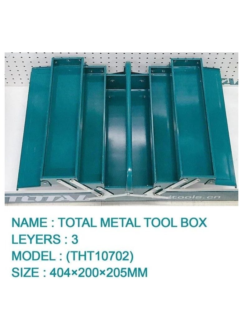 TOTAL 3 Drawer Metal Tool Box Tool Organizer - Premium Garage Tool Case for Home, Company, and Workshop Use - Compact 404x200x205mm - Image 5