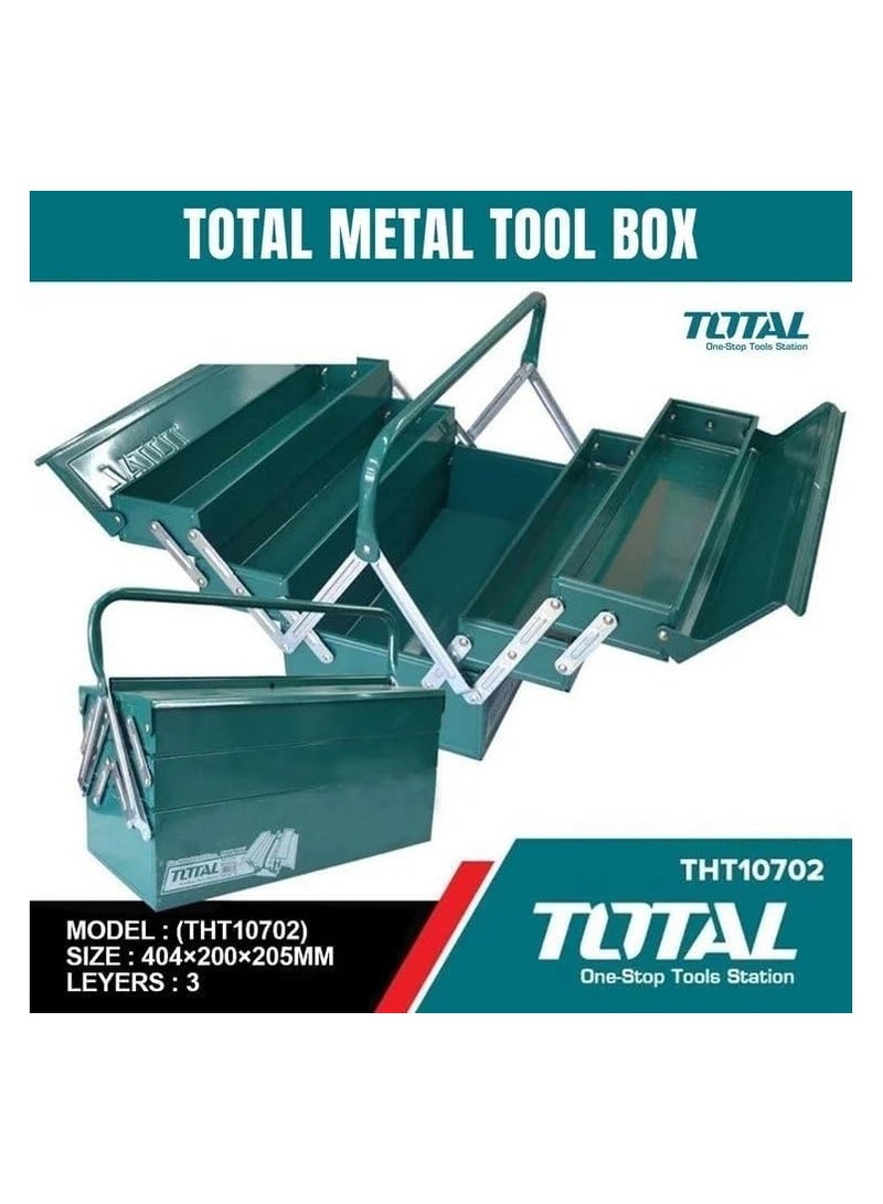 TOTAL 3 Drawer Metal Tool Box Tool Organizer - Premium Garage Tool Case for Home, Company, and Workshop Use - Compact 404x200x205mm - Image 2