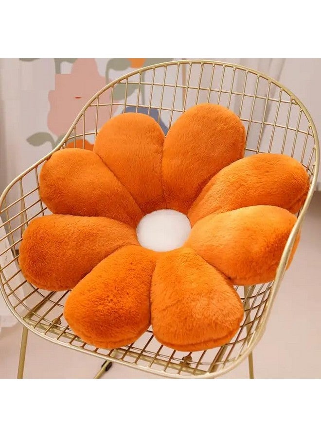 AVSHUB AVSHUB Daisy Shaped Throw Pillows Cute Preppy Decorative Pillows Plushy Cushion for Girls Bedroom Couch Sofa Chair Aesthetic Decor (35CM, Orange) - Image 1