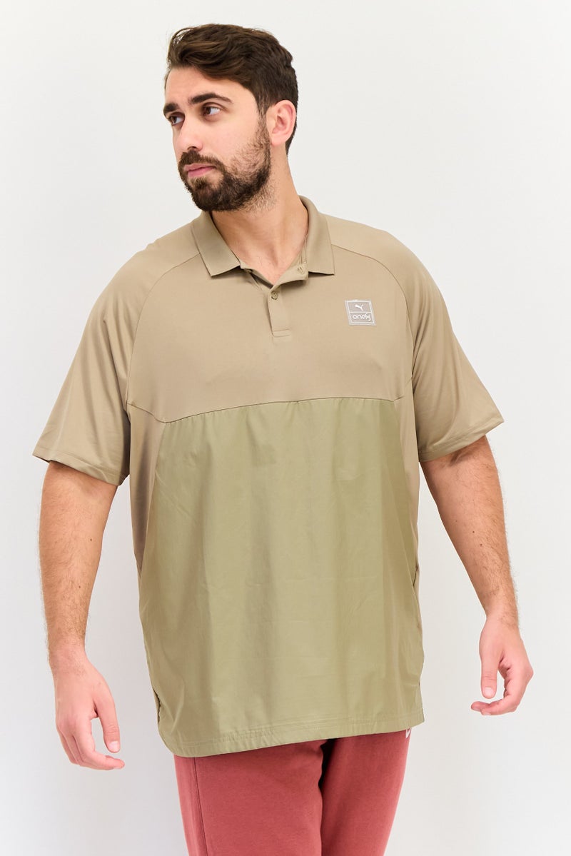Puma x One8 Men Sportswear Fit Short Sleeves Outdoor Polo Shirt, Taupe - Image 1