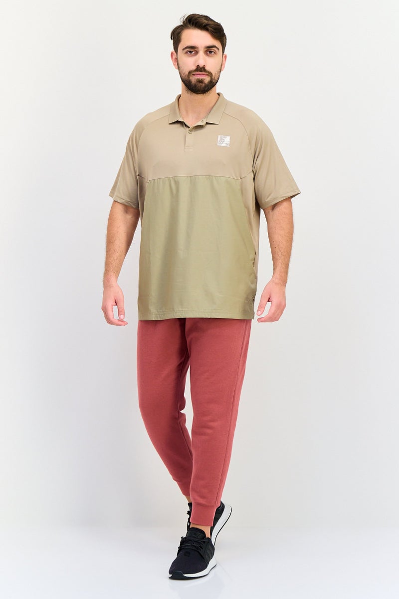 Puma x One8 Men Sportswear Fit Short Sleeves Outdoor Polo Shirt, Taupe - Image 4