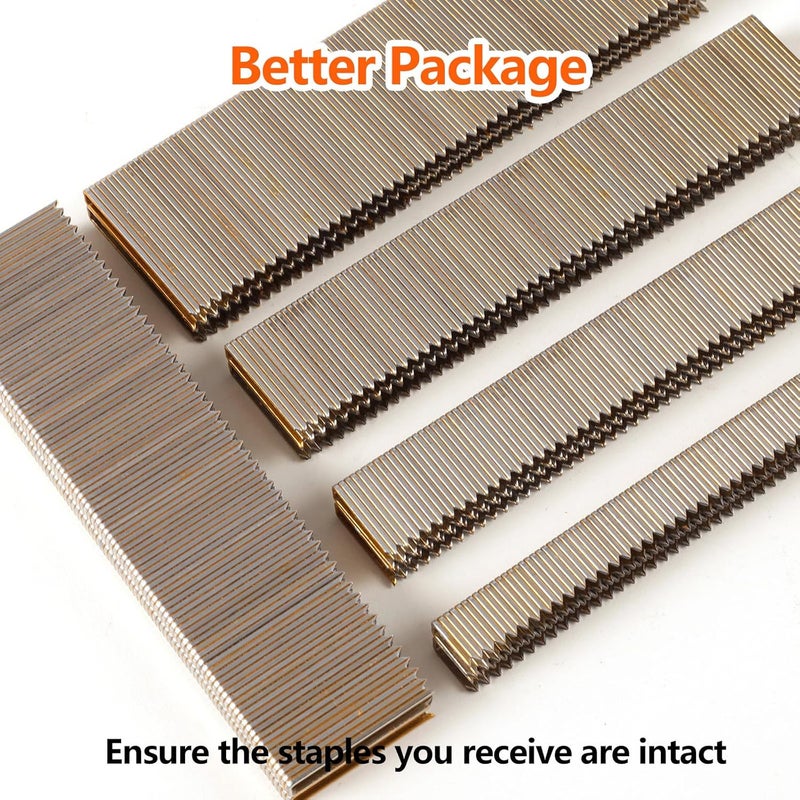 SITLDY 1000-Count 1/2 Inch Length, 18 Gauge 1/4 Inch Narrow Crown Staples, Heavy Duty Beveled Chiseled Pointed Galvanized Staples, for Pneumatic, Electric 18GA Stapler Gun - Image 4