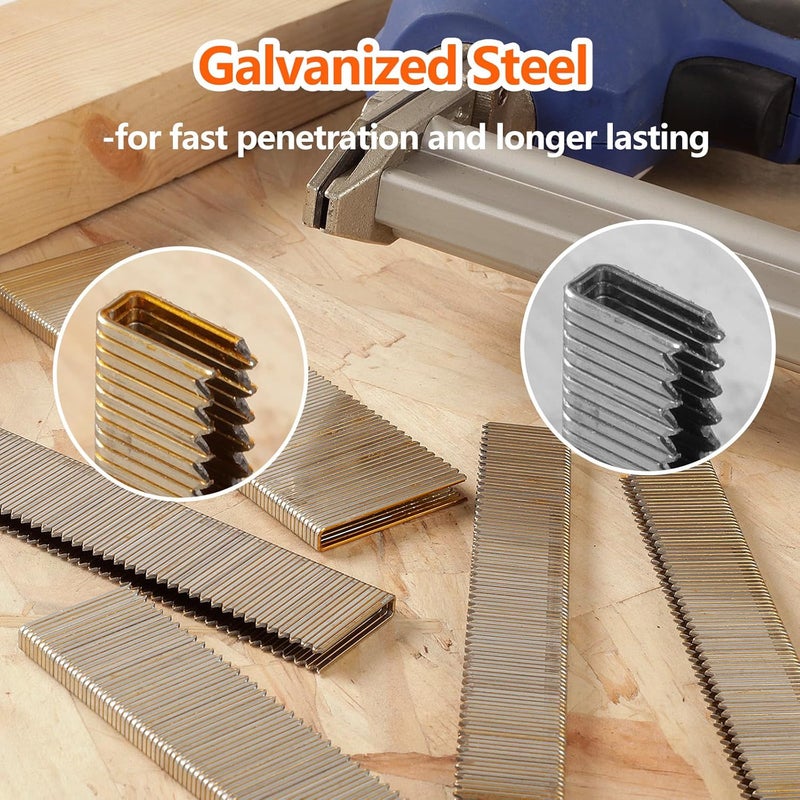 SITLDY 1000-Count 1/2 Inch Length, 18 Gauge 1/4 Inch Narrow Crown Staples, Heavy Duty Beveled Chiseled Pointed Galvanized Staples, for Pneumatic, Electric 18GA Stapler Gun - Image 3