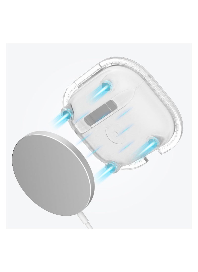 SYOSI - AirPods 3 Case Cover Soft Protective Cover with Keychain Built-in Magnets for MagSafe Charging Soft TPU Metal Snap Closure Portable Cover with Keychain for AirPods 3rd Generation 2021 - Image 1