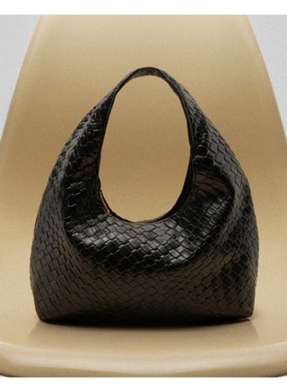 Bag, Suitable For Outings, Dates And Commuting. Fashion Asymmetric Square Handbag, PU Woven Texture Tote Bag, Daily Work Bag