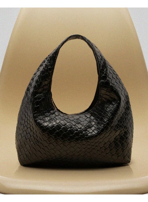 Bag, Suitable For Outings, Dates And Commuting. Fashion Asymmetric Square Handbag, PU Woven Texture Tote Bag, Daily Work Bag