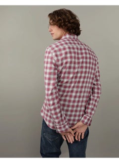امريكان ايجل Checked Slim Fit Linen Blend Button Down Shirt  - Image 2