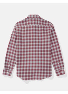 امريكان ايجل Checked Slim Fit Linen Blend Button Down Shirt  - Image 3