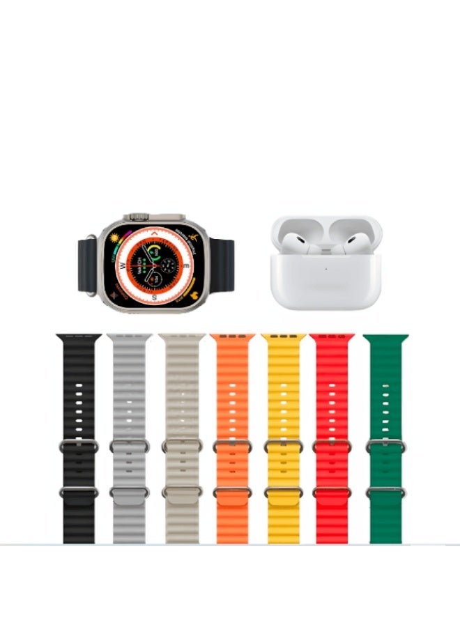 Smart Watch with Wireless Earbuds and Straps