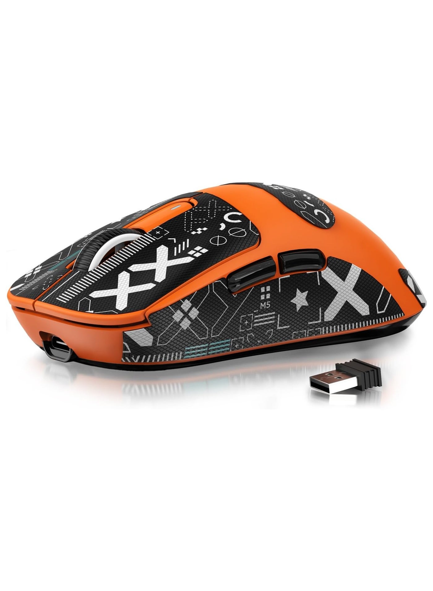 ATTACK SHARK X3 Wireless Gaming Mouse – Ultra-Light 49g Superlight Design – 26,000 DPI Optical Sensor – 2.4GHz Wireless, Bluetooth & Wired Connection – Programmable Buttons – RGB Lighting – Ergonomic Grip – Compatible with PC, Laptop, Mac (Orange)