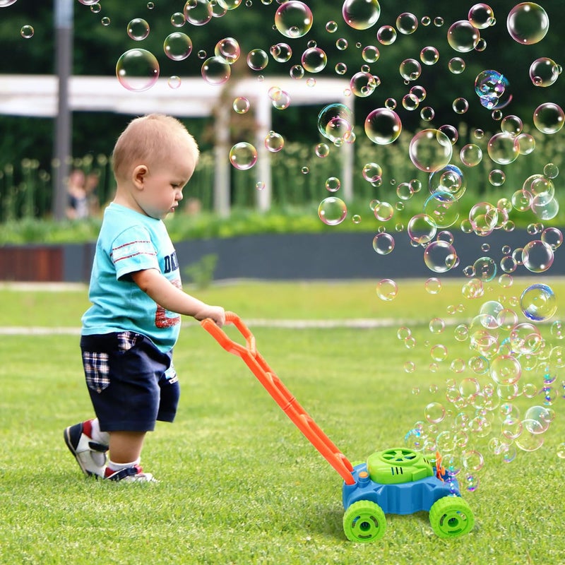 Lydaz Bubble Lawn Mower for Toddlers 1-3, Kids Bubble Blower Maker Machine, Summer Outdoor Push Yard Garden Toys, Easter Basket Stuffer Birthday Gifts Toys for Preschool Baby Boys Age 1 2 3+ Year Old - Image 4