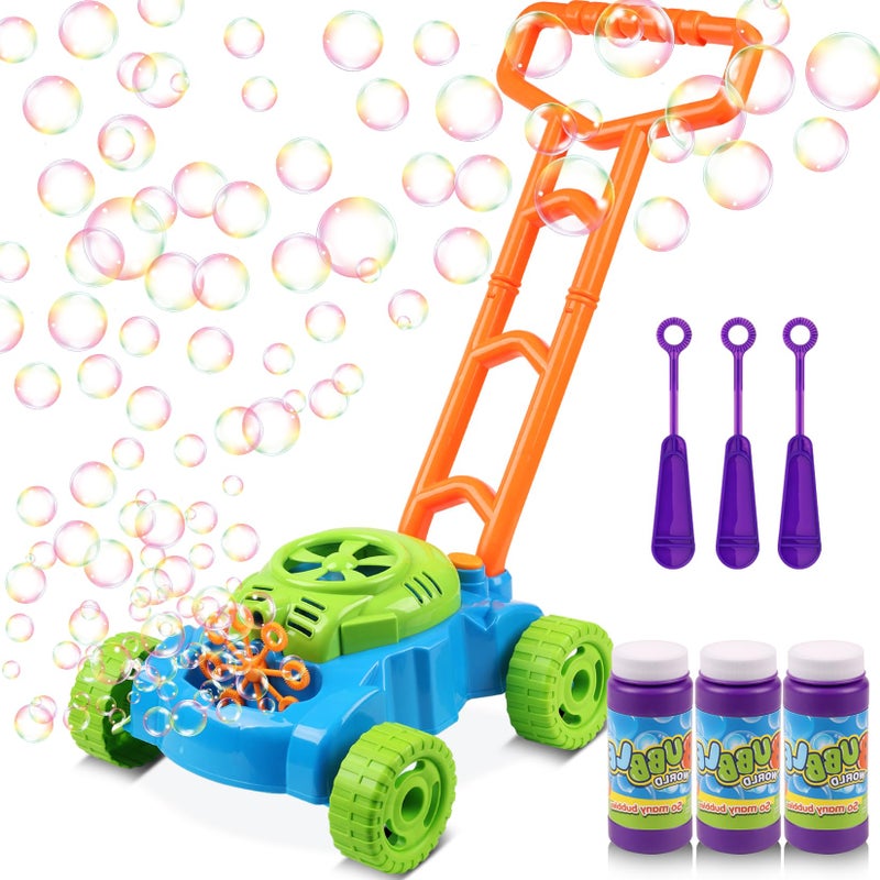 Lydaz Bubble Lawn Mower for Toddlers 1-3, Kids Bubble Blower Maker Machine, Summer Outdoor Push Yard Garden Toys, Easter Basket Stuffer Birthday Gifts Toys for Preschool Baby Boys Age 1 2 3+ Year Old - Image 1