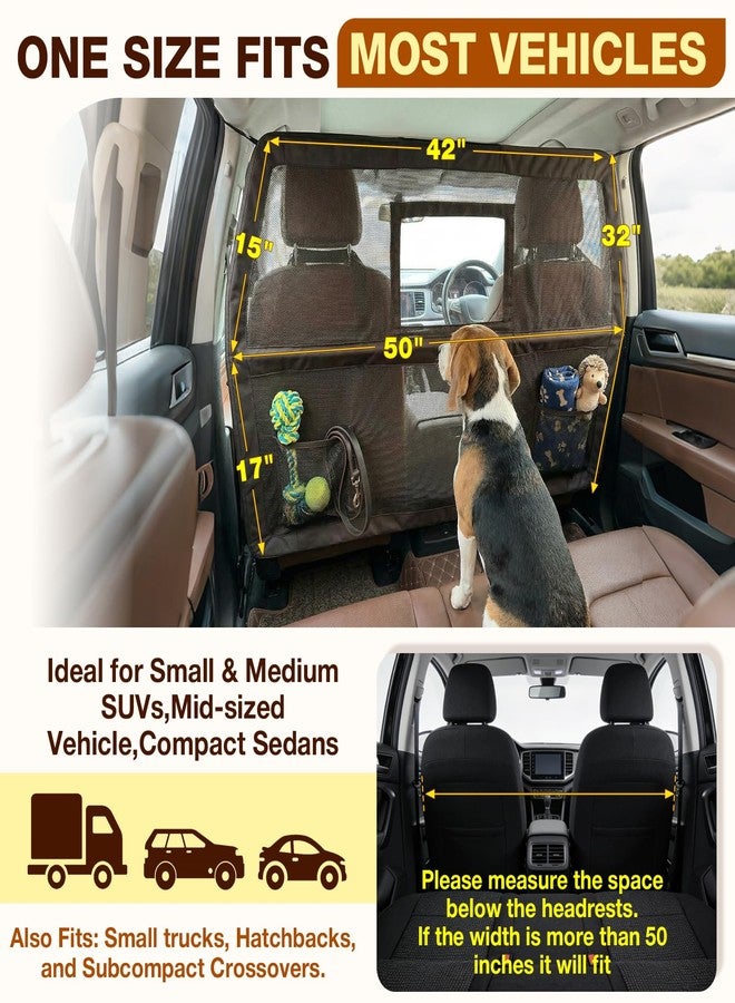 Loyala Dog Car Barriers for SUVs Trucks Cars Adjustable Dog Car Divider Pet Car Barrier for Back Seat Pet Barrier Universal-Fit Safety Travel Accessory 50" W x 56" W x 32" H - Image 2