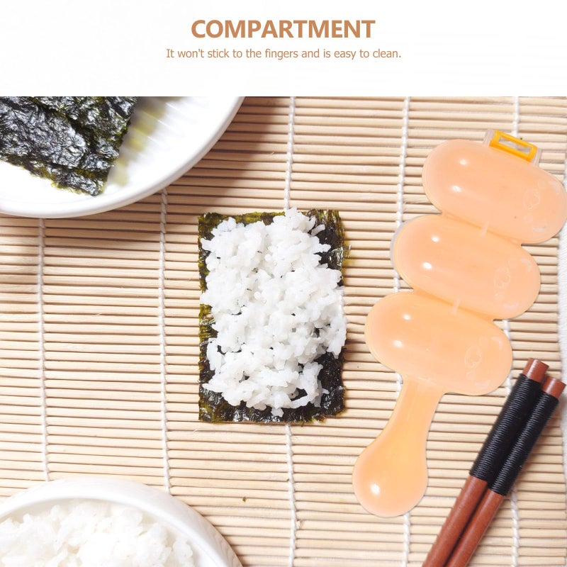 Orange Plastic Rice Ball Mold Set With Mini Scoop DIY Onigiri Sushi Maker Tool - Image 4