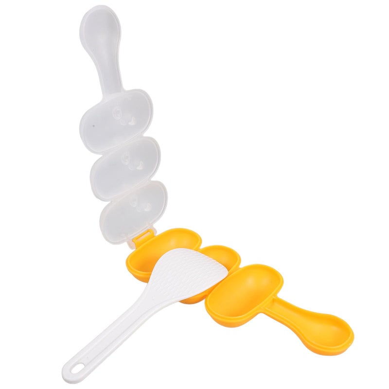 Orange Plastic Rice Ball Mold Set With Mini Scoop DIY Onigiri Sushi Maker Tool - Image 2
