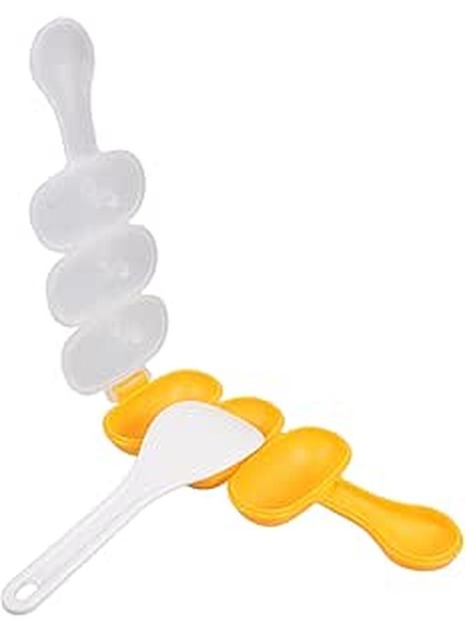Orange Plastic Rice Ball Mold Set With Mini Scoop DIY Onigiri Sushi Maker Tool - Image 1