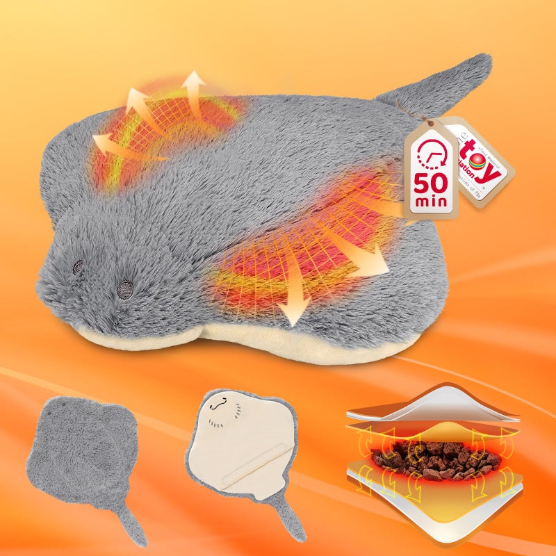 Mewaii Stingray Microwavable Unscented 1.6lbs Volcanic Rock Heating Pad 50-Minute Lasting Warmth Perfect Fit Heatable Stuffed Animals Plush for Period Cramps Menstruation Gifts for Girls Women - Image 1