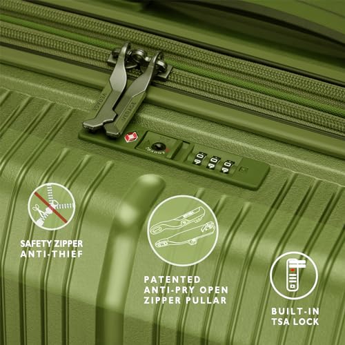 Verage Carry On Luggage With Spinner Wheels, Expandable Hardshell Spinner Suitcase for Travel, TSA Approved, (Carry-On 20-Inch, Moss green) - Image 5
