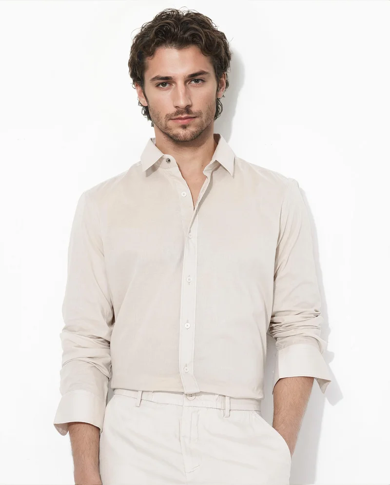 Rare Rabbit Men's Cotton Plain Summer Shirt