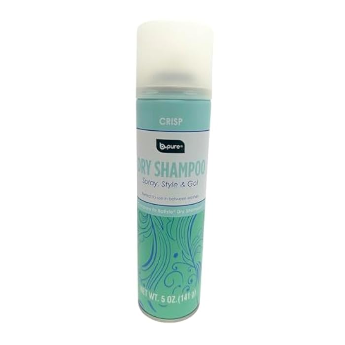 b.pure Crisp Dry Shampoo Spray, Style & Go Formula, 5 oz, Refreshing Oil-Absorbing Hair Care