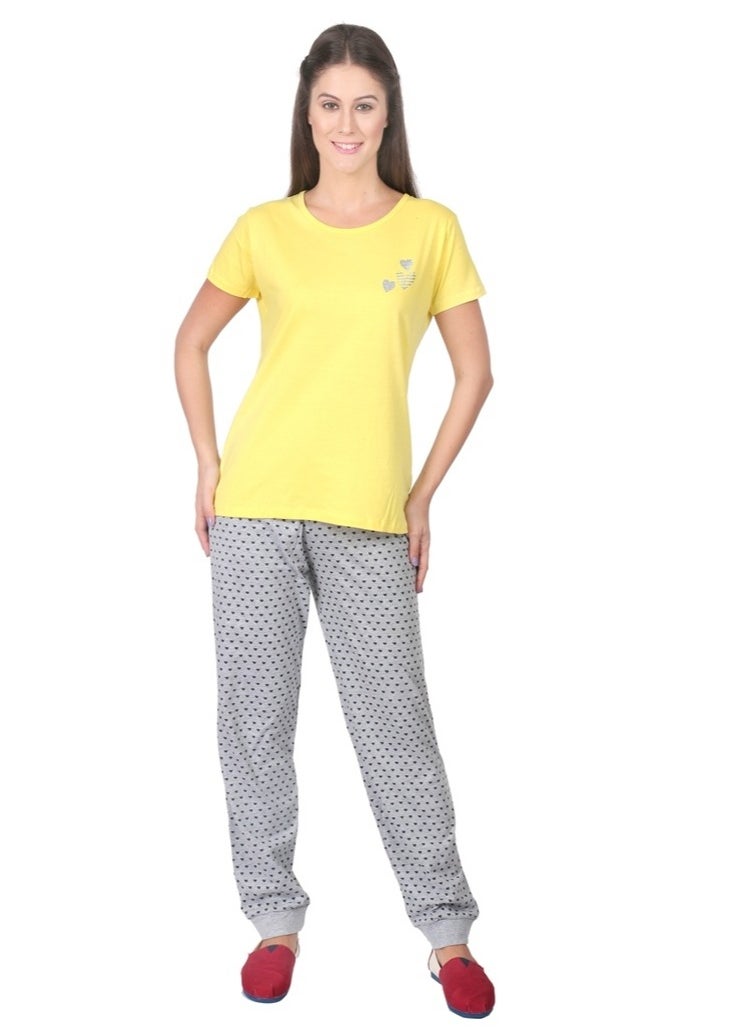 Soko Mesh Ladies Women Yellow Pyjama Set  - Image 1