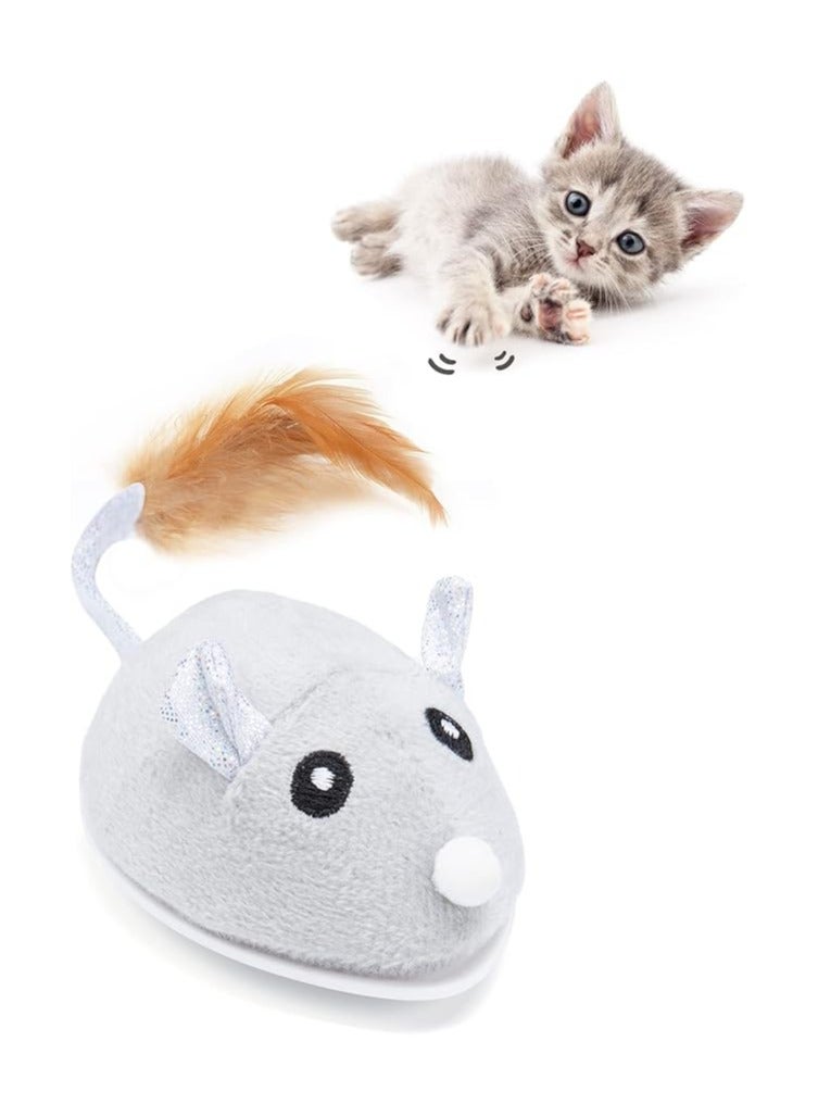 general Interactive Cat Toy, Toys for Indoor Cats Cat Feather Toys Automatic Cat Toy Cat Mouse Toy with Feather Tail Kitty Toys with USB Charging - Image 1