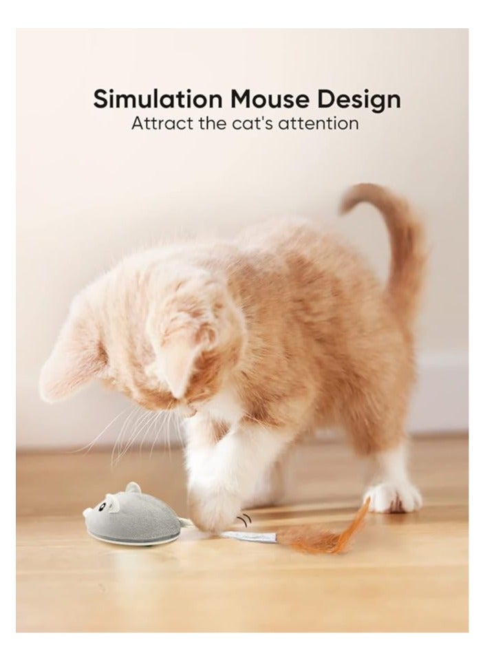 general Interactive Cat Toy, Toys for Indoor Cats Cat Feather Toys Automatic Cat Toy Cat Mouse Toy with Feather Tail Kitty Toys with USB Charging - Image 2