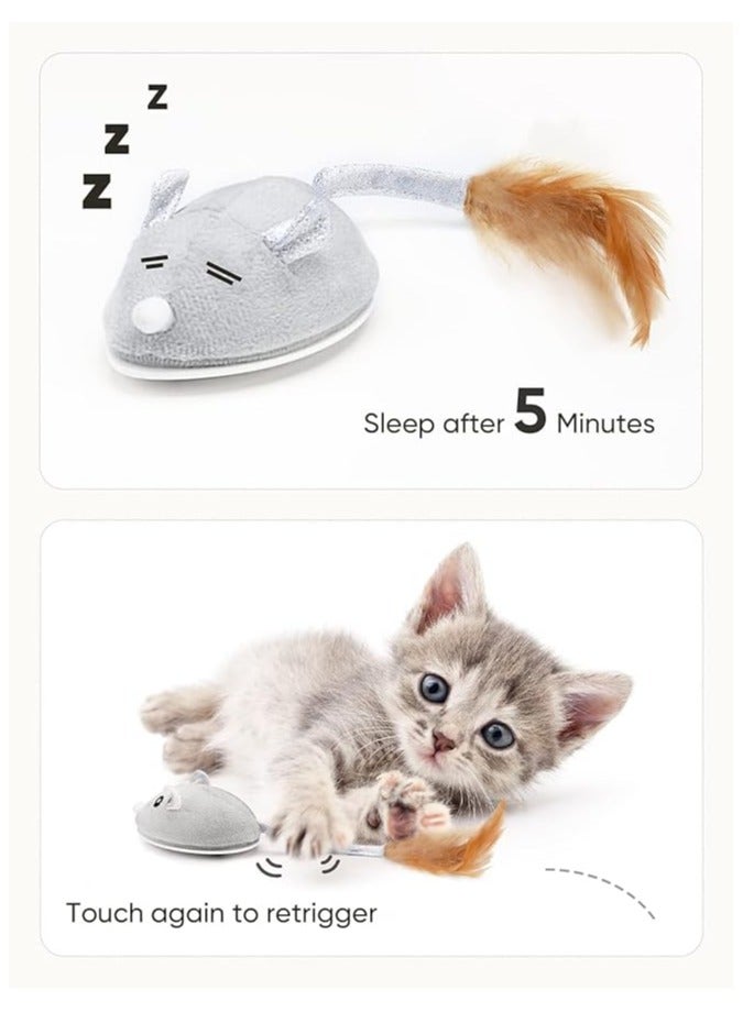 general Interactive Cat Toy, Toys for Indoor Cats Cat Feather Toys Automatic Cat Toy Cat Mouse Toy with Feather Tail Kitty Toys with USB Charging - Image 5