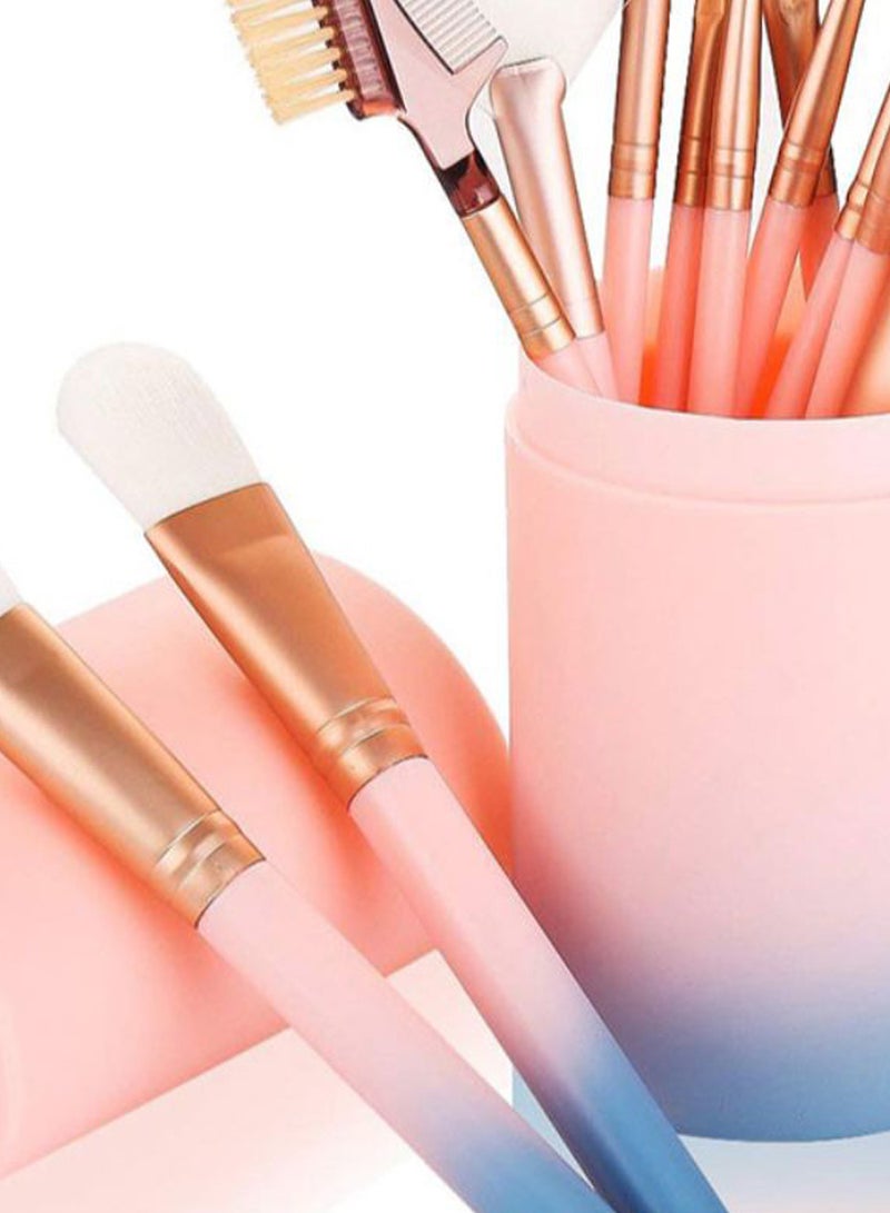 12-Piece Soft Fiber Makeup Brush Set Multicolour - Image 2