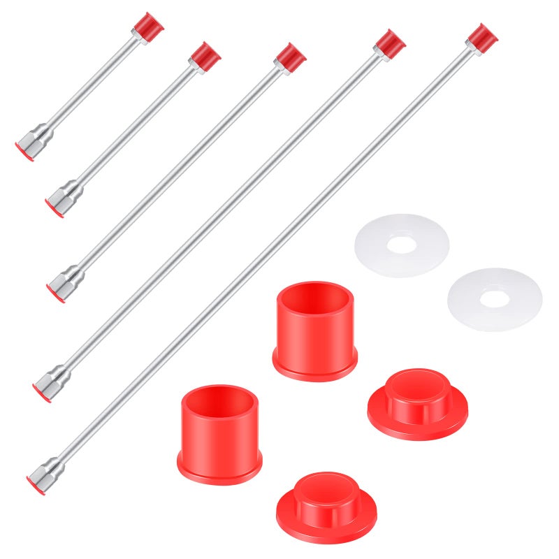 Lanties 5 Pieces Airless Paint Sprayer Tip Extension Pole Extension Rod for Airless Painting Spray Gun with Red Guard (40,29.95,20,12,7.8 Inches) - Image 1