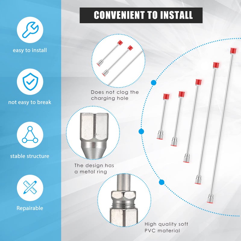 Lanties 5 Pieces Airless Paint Sprayer Tip Extension Pole Extension Rod for Airless Painting Spray Gun with Red Guard (40,29.95,20,12,7.8 Inches) - Image 5