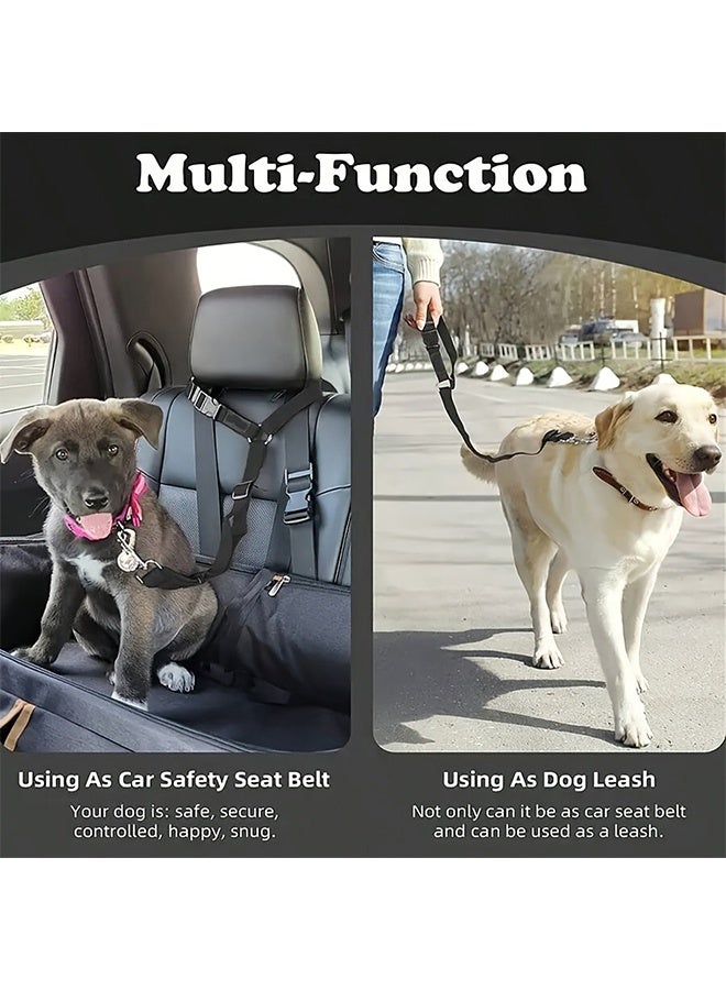 Dog Cat Safety Seat Belt Strap Car Headrest Restraint Adjustable Nylon Fabric Dog Restraints Vehicle Seatbelts Harness - Image 3