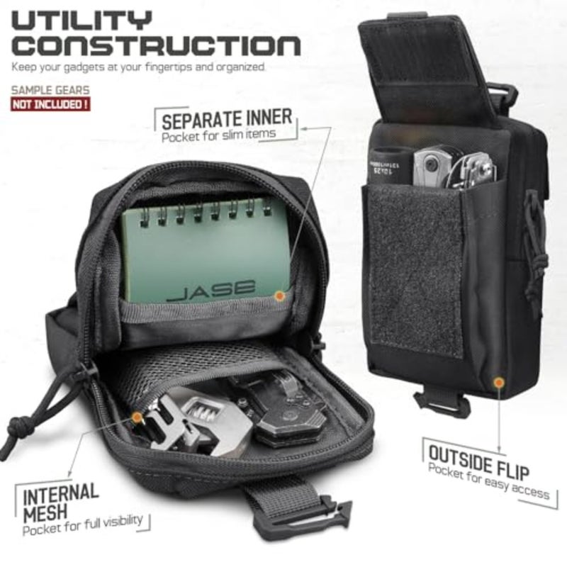 Tactical Backpack Accessories Pouch, Molle Accessories Shoulder Strap Attachment Pouches Utility EDC Phone Pouch Sport - Image 4