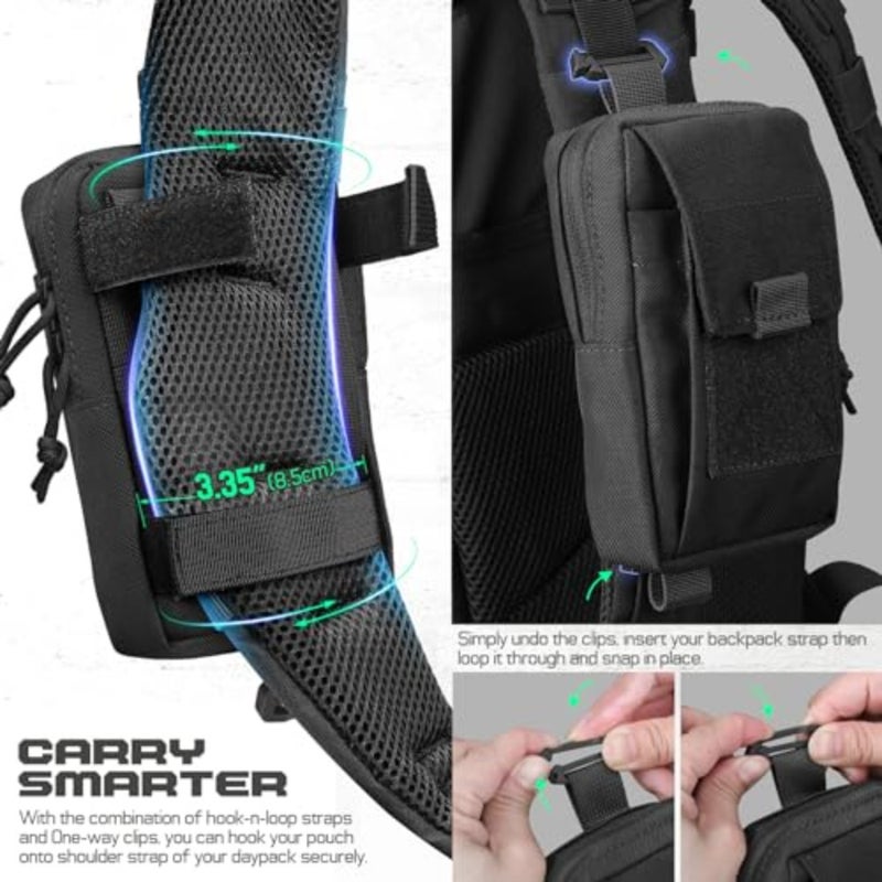 Tactical Backpack Accessories Pouch, Molle Accessories Shoulder Strap Attachment Pouches Utility EDC Phone Pouch Sport - Image 2