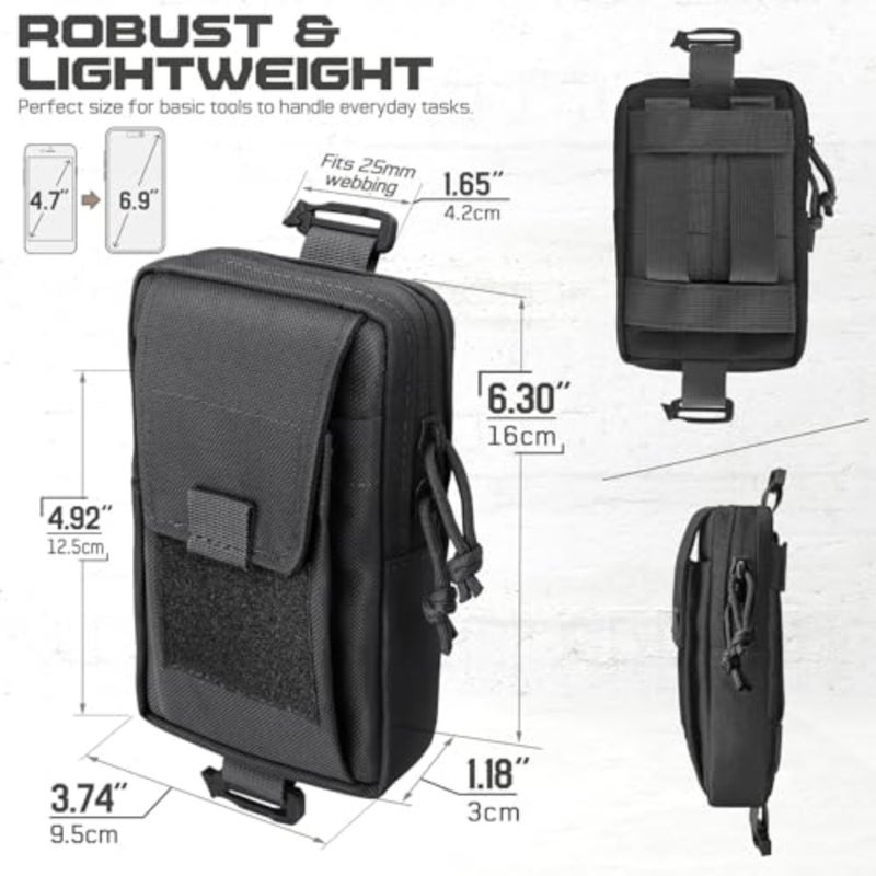 Tactical Backpack Accessories Pouch, Molle Accessories Shoulder Strap Attachment Pouches Utility EDC Phone Pouch Sport - Image 3