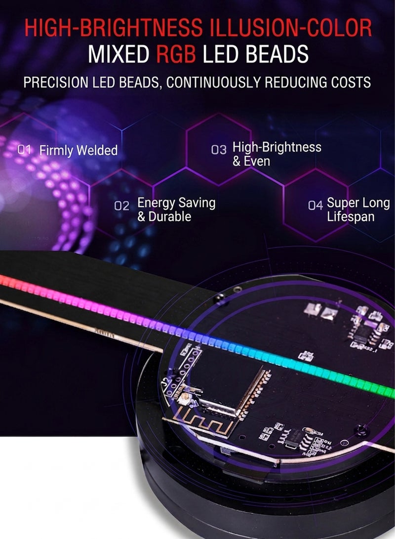 Baytvibes Gaming Esports 3D Holographic Fan Naked Eye LED Hologram Display WiFi Smart Control RGB Custom Animation for Game Room Streamer Esports Party Game Bar - Image 4