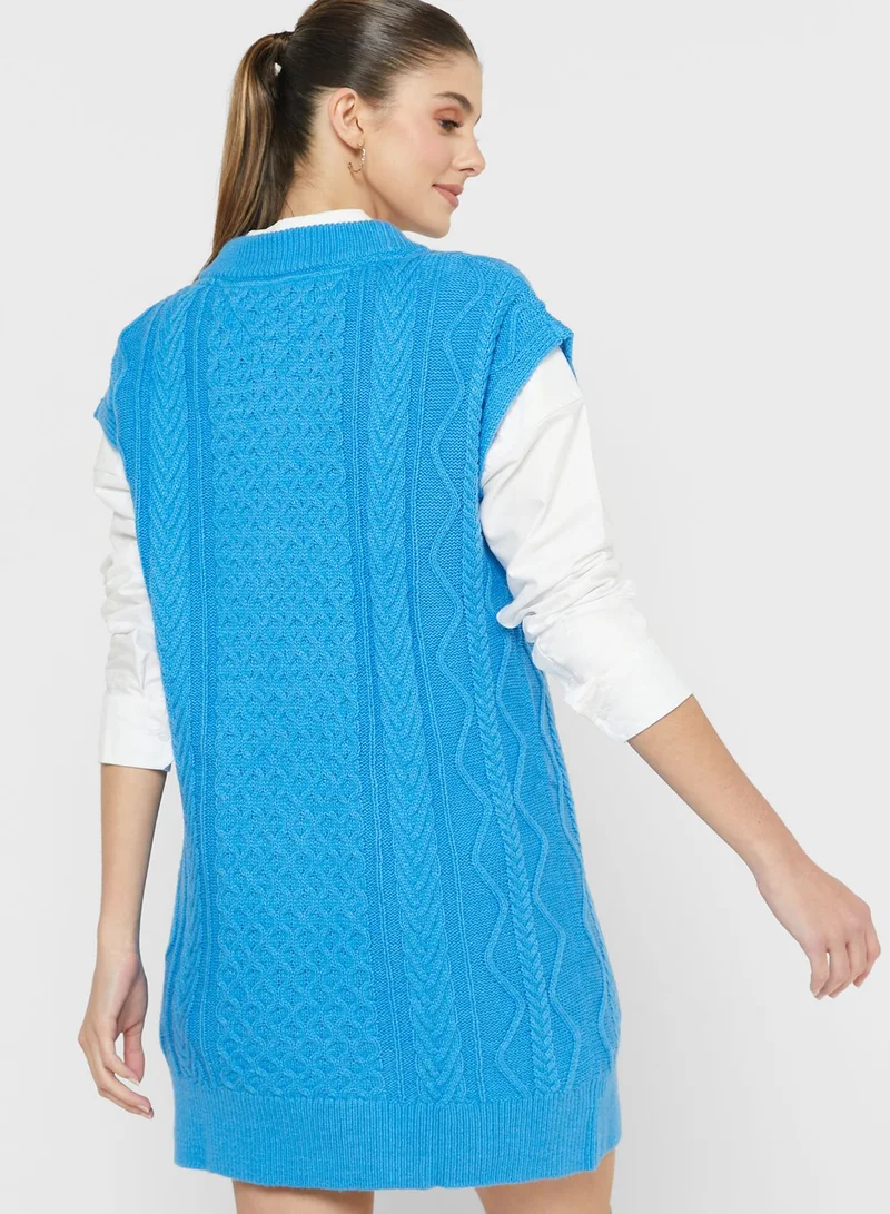 TOMMY JEANS Cap Sleeve Knitted Dress