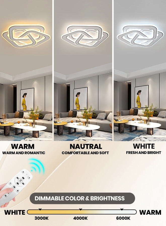YATAI LIGHTING ضوء سقف LED، مصباح سقف مربع قابل للتعتيم مع تحكم عن بُعد، درجة حرارة لون قابلة للتعديل (3000K-6000K) مصباح سقف حديث لغرفة المعيشة، غرفة النوم، والممرات،105W - Image 3