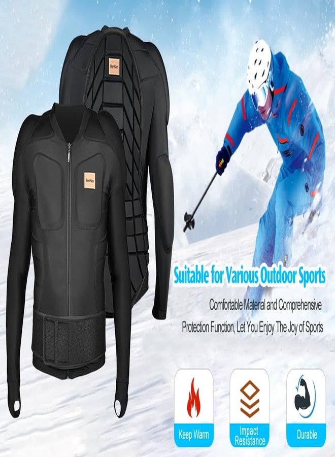 BenKen Men's Women's Professional Anti-Collision Sports Shirts, Protection of The Back, Motorcycle Protective Jacket for Skateboarding Skating Snowboarding Cycling (Black-Short Sleeves, XXL) - Image 5
