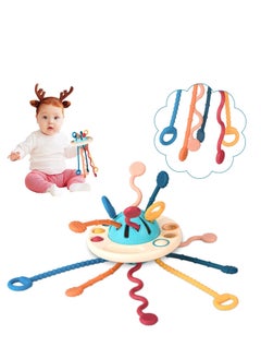Mike Music Montessori Silicone Baby Sensory Toy - Multi-Textured Pull Strings for Brain Development, Easy to Clean  - Image 1