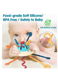 Mike Music Montessori Silicone Baby Sensory Toy - Multi-Textured Pull Strings for Brain Development, Easy to Clean  - Image 4
