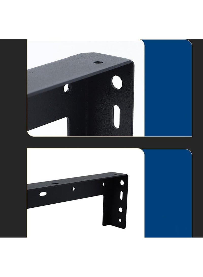 Rubik Shelf Brackets 9 inch - 2pcs Hidden Suspended Wall Mounted Heavy Duty Corner Brace Joint Right Angle L Shaped Bracket for Table Bench Countertop DIY - Black  - Image 4